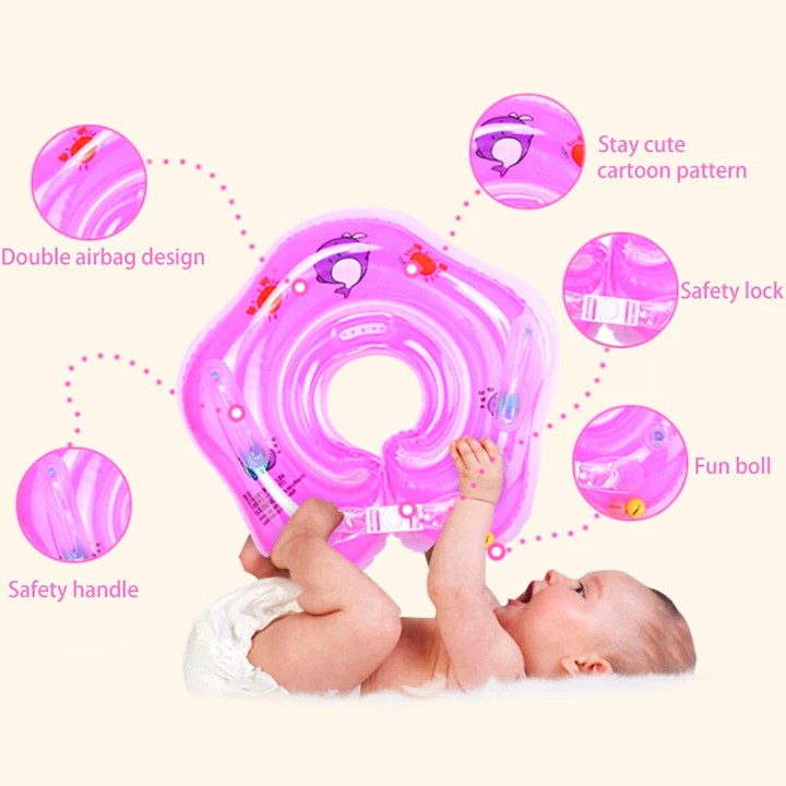 Phao đỡ cổ cho trẻ sơ sinh dưới 2 tuổi chất nhựa PVC 2 lớp mềm mại dày dặn thiết kế chống lật an toàn Baby-S – SPB002
