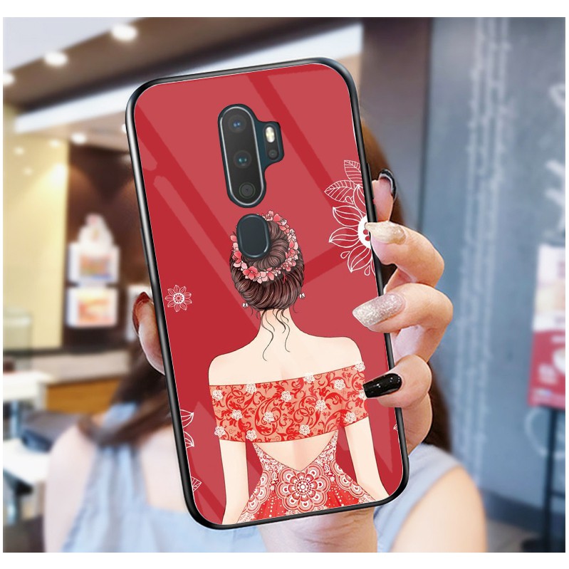 Ốp Lưng OPPO A5 2020, A9 2020 mặt kính cường lực cao cấp