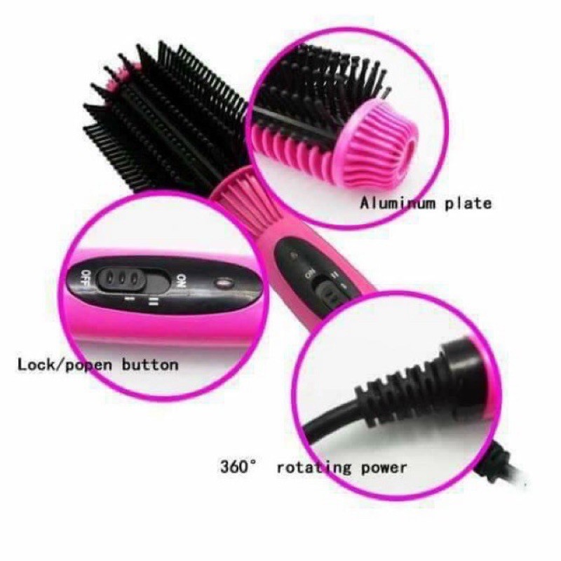 lược điện nova 8810, Lược Điện Chải Tóc Nova Tạo Kiểu Tóc Uốn Cúp Cụp Xoay Tròn Cho Chị Em Phụ Nữ