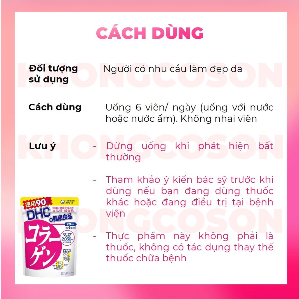 Viên Uống Collagen DHC Chống Lão Hóa Đẹp Da Nhật Bản Colagen 30 và 90 ngày 360 viên - Khongcoson