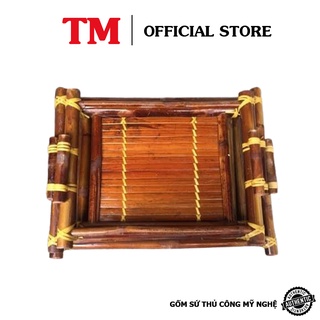 Khay Trà Tre Tự Nhiên Đan Kiểu Nhật Xưởng Gốm TM Bát Tràng
