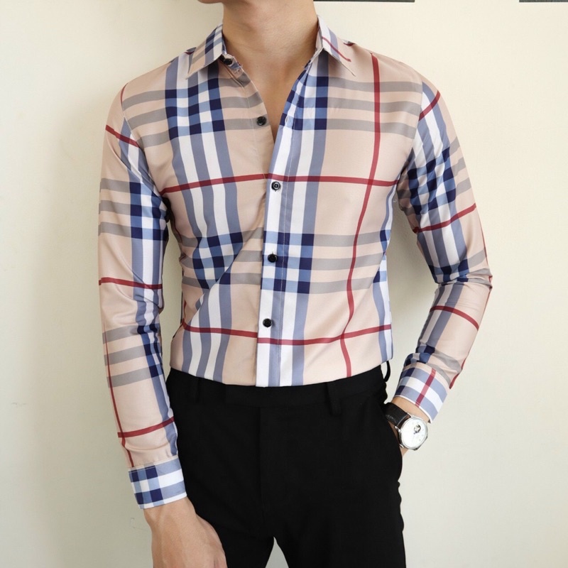 Áo sơ mi 3D nam nữ cặp đôi chất liệu kate lụa HOẠ TIẾT CARO