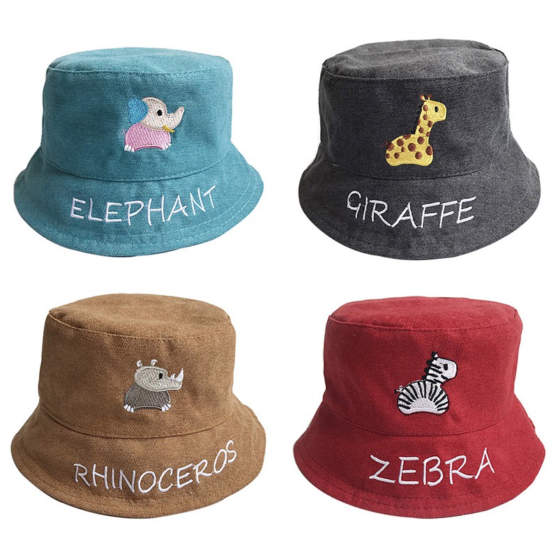 Cute Cartoon Embroidery Hats Summer Baby Hats Child Sunhat Cap