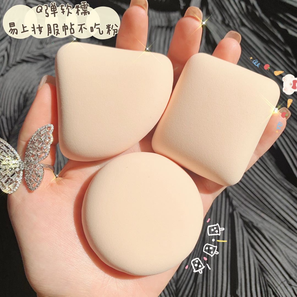 [Hàng mới về] 3pcs/set Marshmallow Puff Super Soft Liquid Foundation Puff Wet and Dry Nội Địa Trung