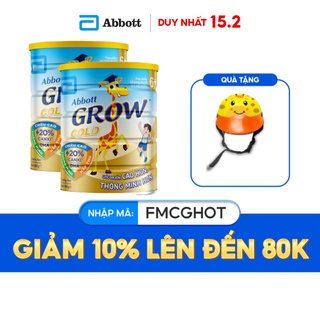 [Mã FMCG80 giảm 10% đơn từ 400K] [Tặng nón bảo hiểm] Bộ 02 Lon Sữa bột Abbott Grow 6+ 900g/lon