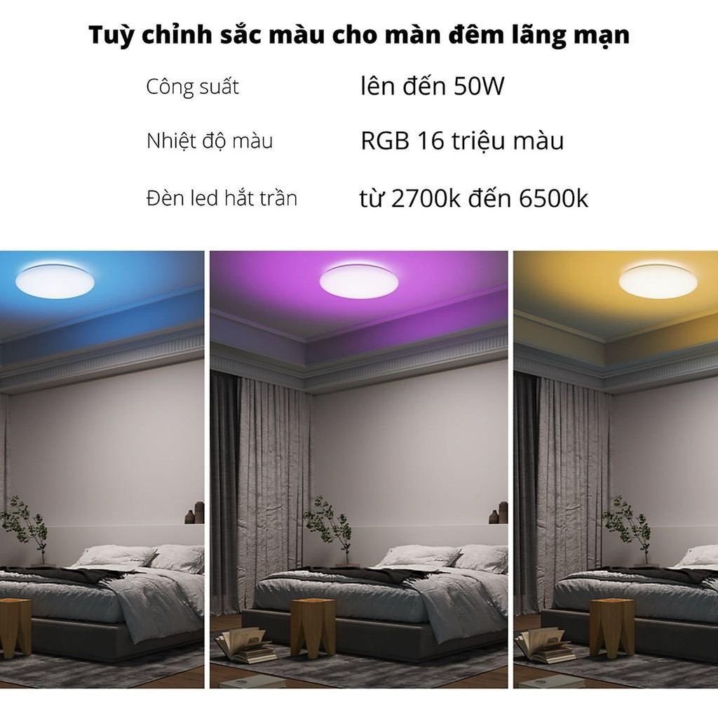 Đèn Led Ốp Trần Thông Minh Yeelight Arwen C450 và 550 - 50W Led RGB hắt trần bản Quốc Tế - Hàng Chính Hãng BH 12 Tháng