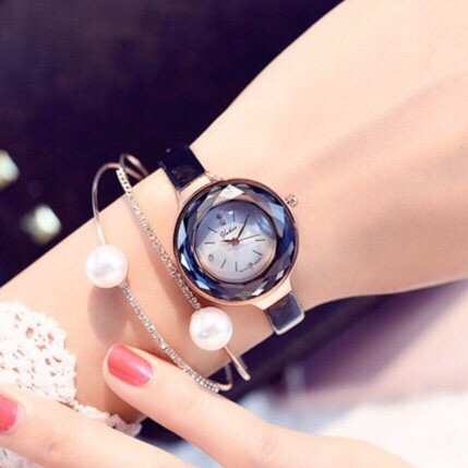 ĐỒNG HỒ NỮ DÂY DA YUHAO MẶT ĐÁ KIM CƯƠNG 3D SIÊU ĐẸP | BigBuy360 - bigbuy360.vn