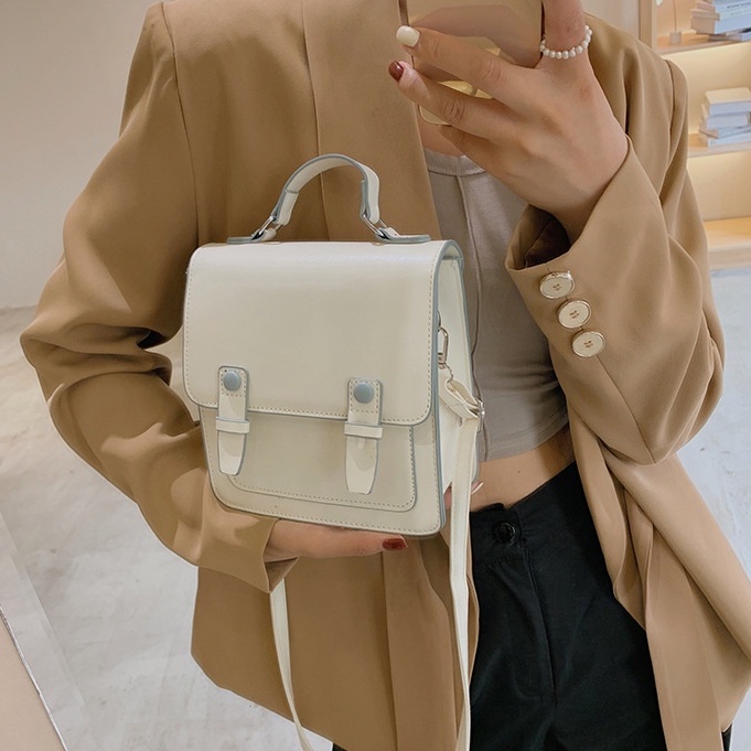 𝑭𝑹𝑬𝑬𝑺𝑯𝑰𝑷 Túi Xách Đeo Chéo Nữ Đẹp Da Trơn Đi Chơi Giá Rẻ Thời Trang Hàn Quốc Khuy Cài
