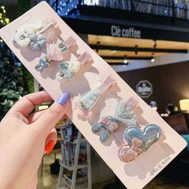 Bộ 6 kẹp tóc phong cách hàn quốc cao cấp cho bé (nhiều mẫu)