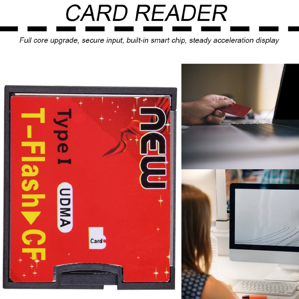Red Black T-Flash to CF type1 Compact Flash Memory Card UDMA Adapter
