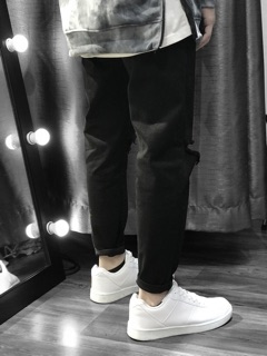 Quần jeans đen rách gối NP16 Brocode