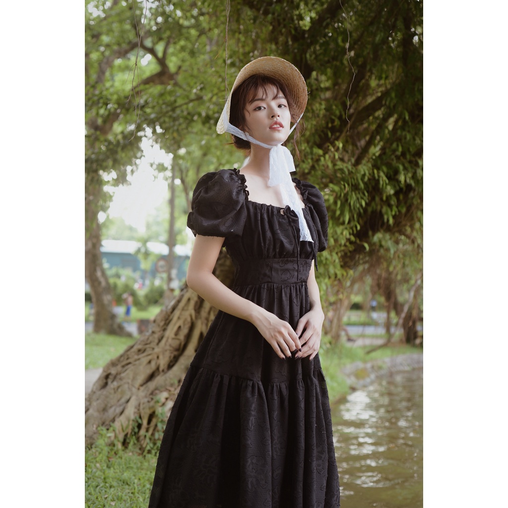 Váy Leena Dress Đen Trễ Vai Nàng Thơ Xanh mint_mainichi