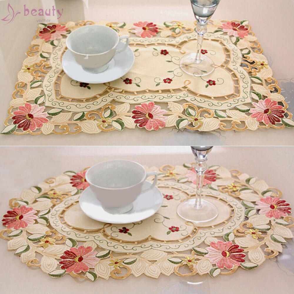 Tấm Lót Bàn Ăn In Họa Tiết Hoa Trang Nhã Cho Gia Đình