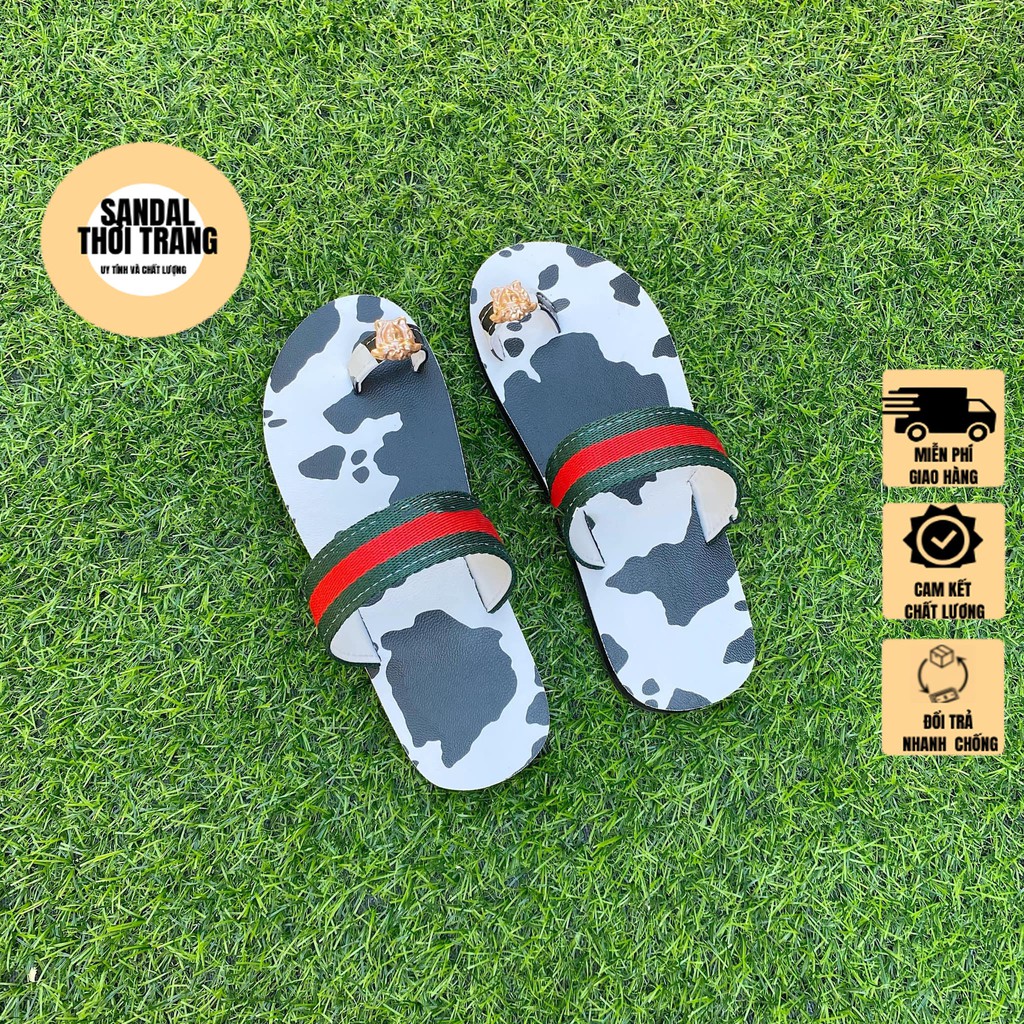 Dép nữ xỏ ngón, SANDALTHOITRANG sandal nữ đế bò sữa kiểu mới full size 30-44