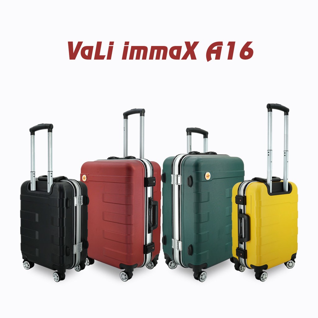 Bộ 2 vali nhựa khung nhôm nắp gập immaX A16 size 20inch + 24inch bảo hành 3 năm, 1 đổi 1 trong 12 tháng