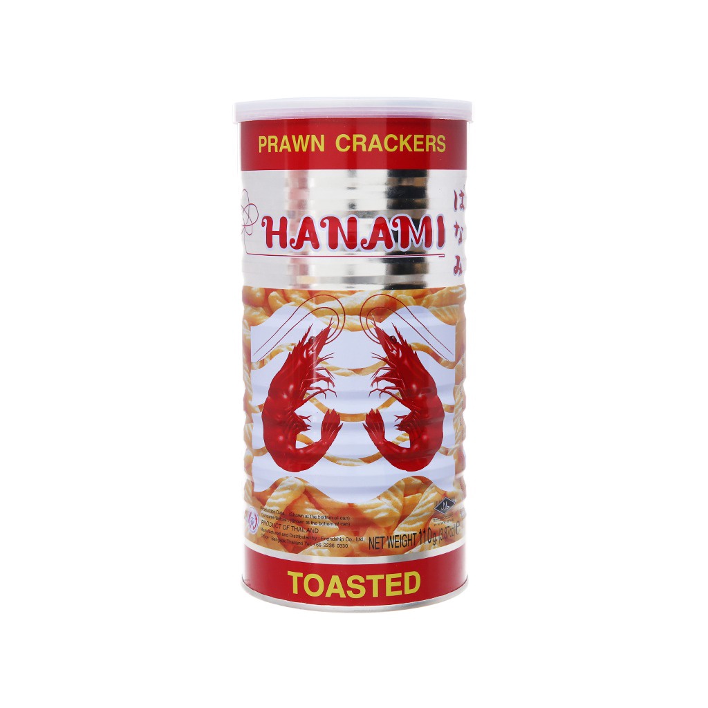 Snack Tôm Hanami Thái Lan Hanami Prawn Crackers (Lon 110g-bạc)