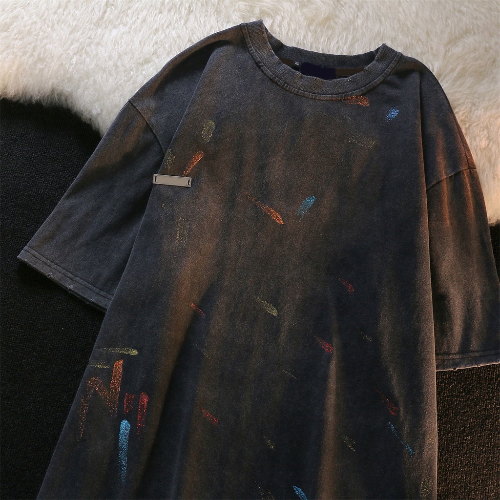 Áo Thun Tay Ngắn Họa Tiết Graffiti Phong Cách Âu Mỹ Thời Trang Cho Nữ Z2