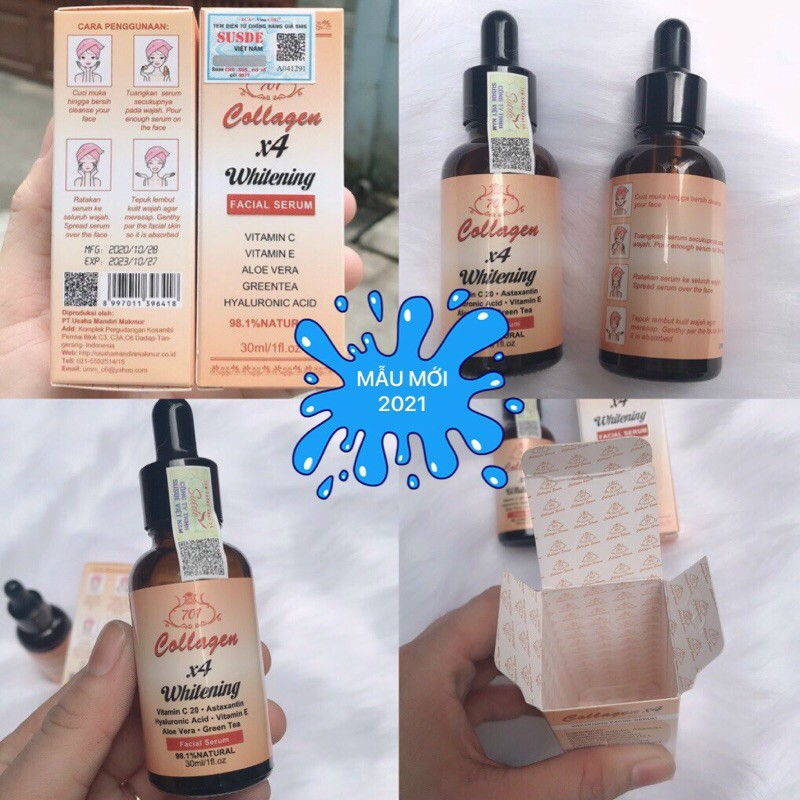 SERUM COLLAGEN 701 mẫu mới x4 lần dương chất (9 hãng)