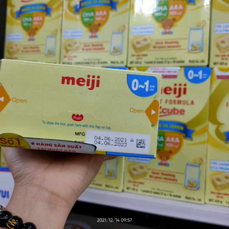 Sỉ 1 thùng ( 12 hộp ) Sữa bột Meiji Thanh Nhập Khẩu số 0 hộp 16 thanh (27g/thanh)