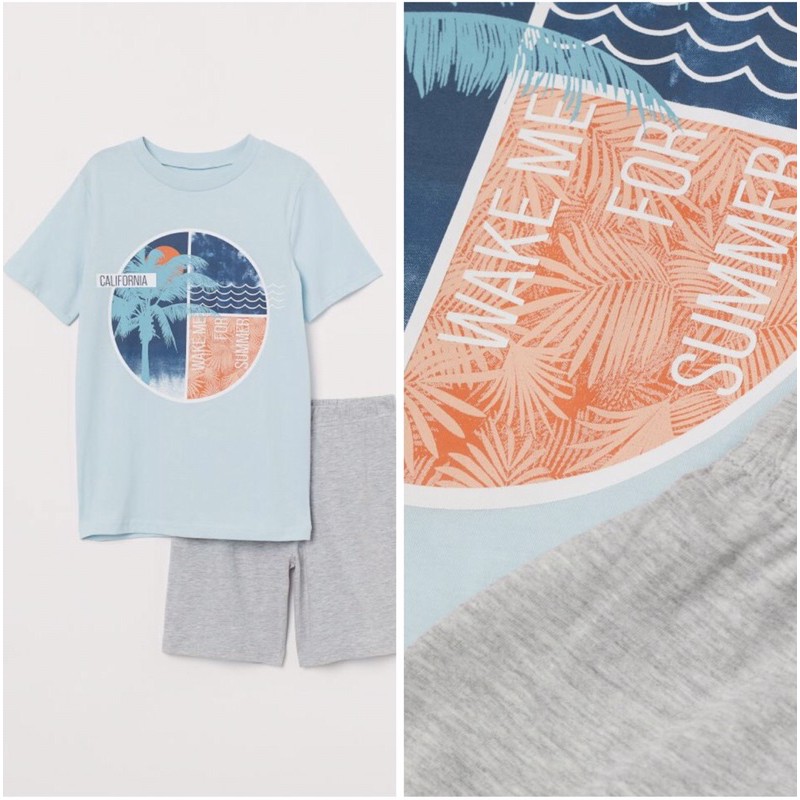 Set bộ bé trai lớn màu sáng có tay săn sale Uk sz  14y+