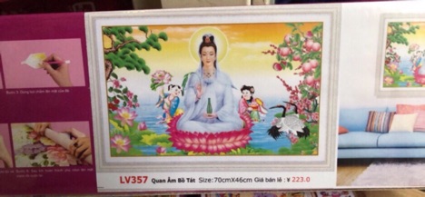 Tranh đính đá Phật Quan Âm LV357 (chưa đính)