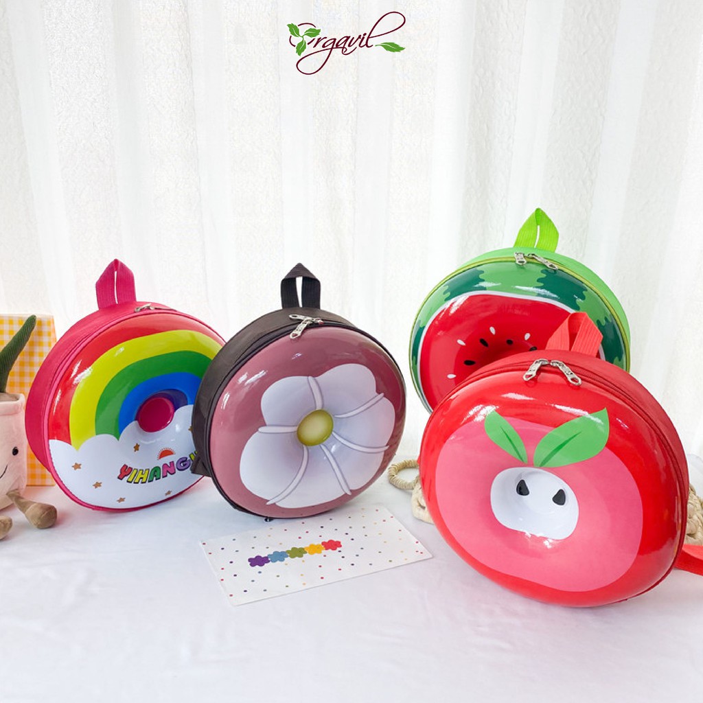 Balo Đi Học Hình Hoa Quả Cho Bé Mầm Non Siêu Xinh - Balo Thời Trang Hình Trái Cây Cute - Orgavil