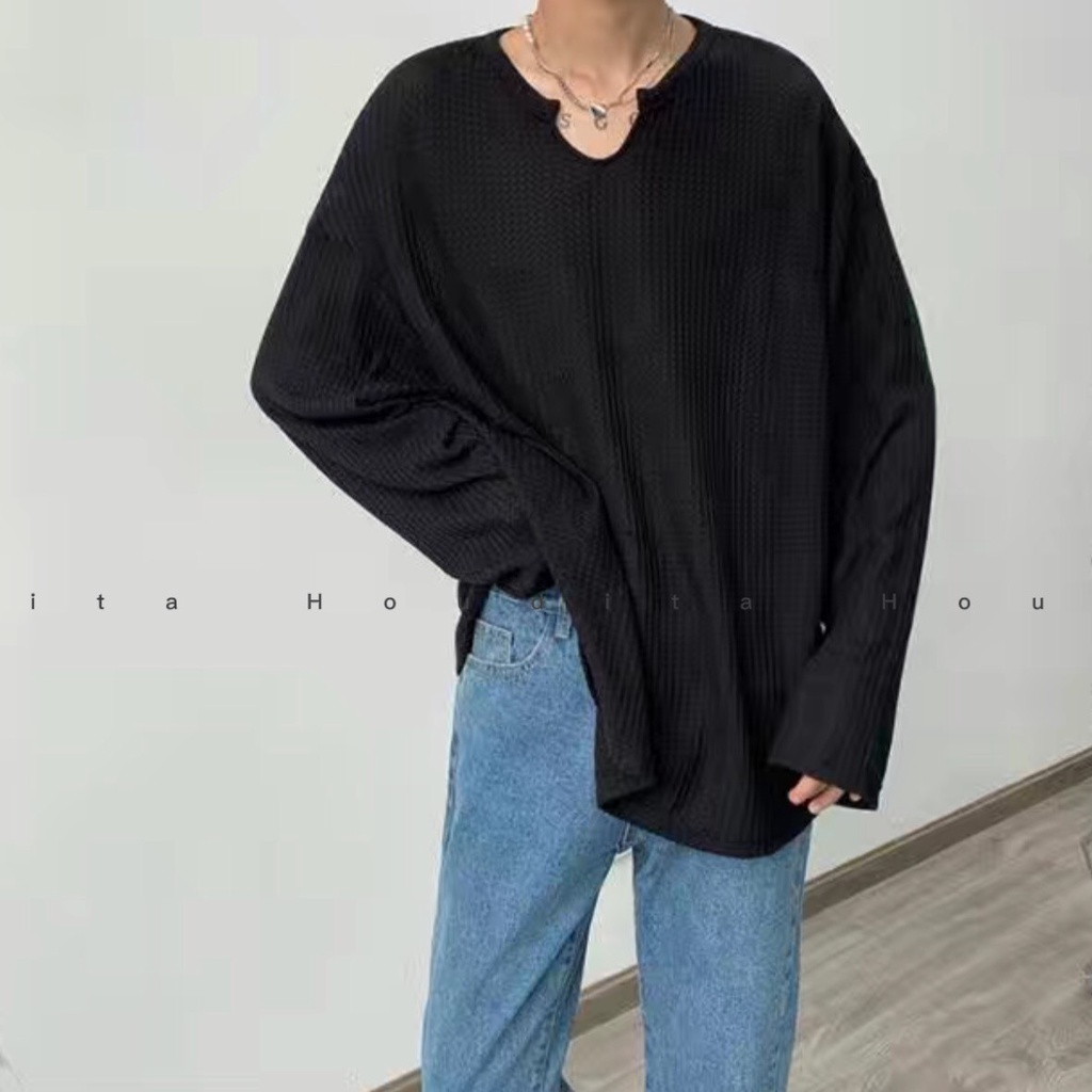 Áo thun nam tay dài - vải thun mềm mịn phong cách trẻ trung Hàn Quốc -HOUDITA - SATD001