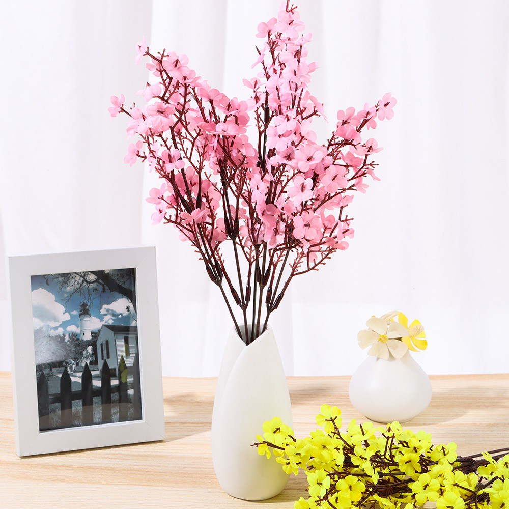 LUCKY Wedding Favor Artificial Babysbreath Home Decoration Lifelike Plum Blossom Silk Gypsophila Flowers Gift Floral|Party Supplies Bridal Bouquet Simulation Plants/Multicolor