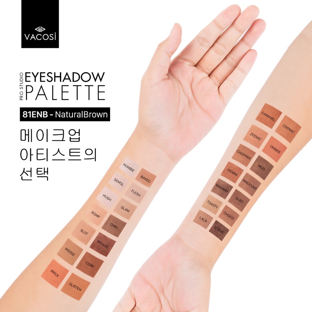 [Mua 2 Giảm 40%] BẢNG MÀU MẮT CHUYÊN NGHIỆP NATURAL BROWN -  VACOSI EYESHADOW PALETTE 81ENB 28 Ô | BigBuy360 - bigbuy360.vn
