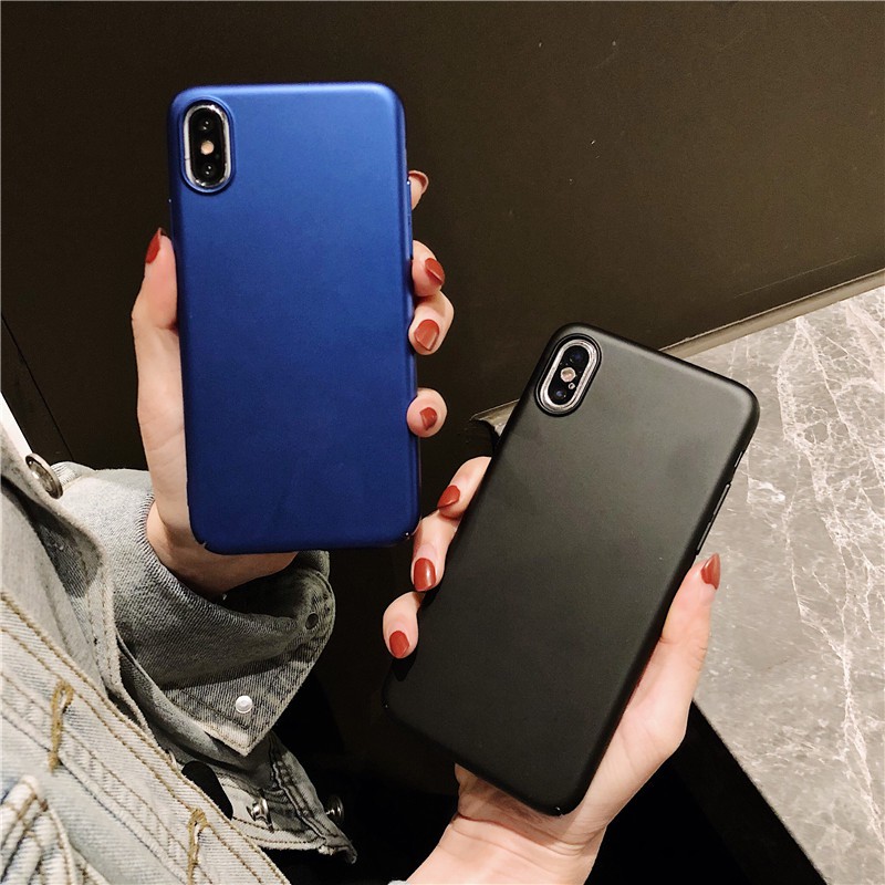 Ốp điện thoại nhám thiết kế màu trơn sành điệu cho iPhone 5S/SE/6/6S/6P/6SP/7/7P/8/8P/X/XS/XR/XS MAX