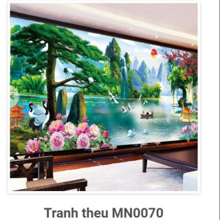 Tranh thêu kín phong cảnh mn0070 mn0071 mn0072