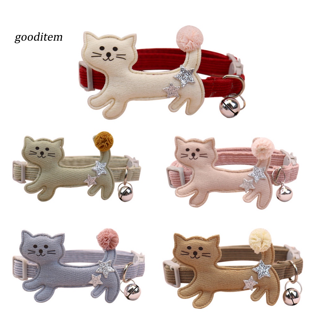 Yếm Đeo Cổ Bằng Vải Nhung Thiết Kế Chuông Họa Tiết Mèo Kitty Dành Cho Thú Cưng Làm Việc Hàng Ngày