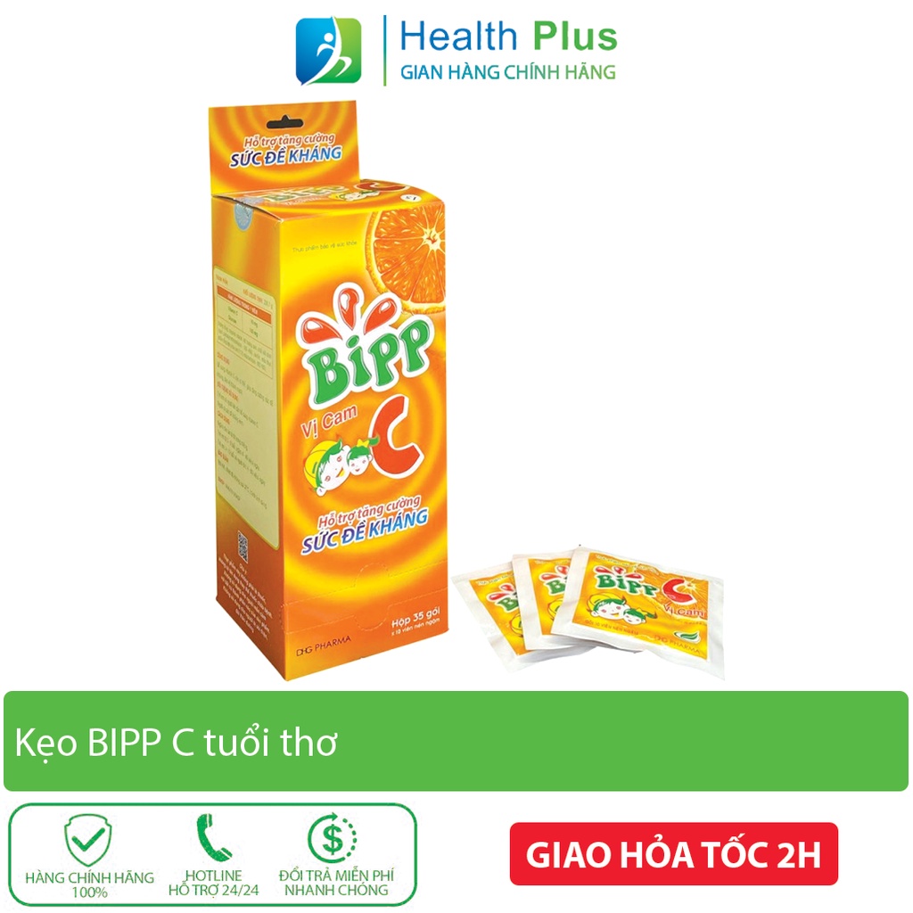 Kẹo C BIPP C kẹo ngậm vị cam giúp tăng cường sức đề kháng cho trẻ - Gói 10 viên kẹo cam