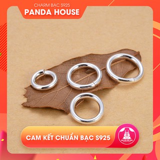 Charm bạc trắng s925 khoen tròn hở - Panda House