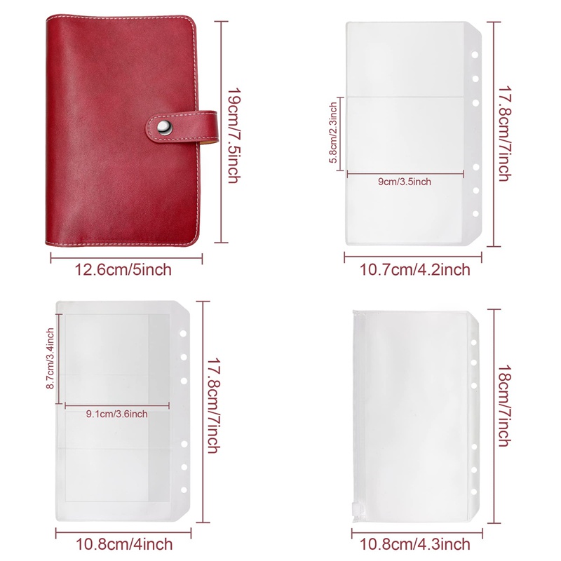 Sổ Tay Khổ A6 Có Túi Đựng Giấy Tờ Tiết Kiệm Tiền Tiện Lợi