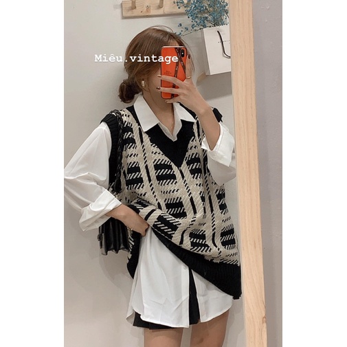 Áo gile kẻ hot hit - Dáng rộng | BigBuy360 - bigbuy360.vn