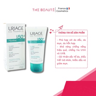 Kem chống nắng dành cho da dầu, da bị mụn URIAGE HYSEAC FLUIDE SPF50+ 50ml