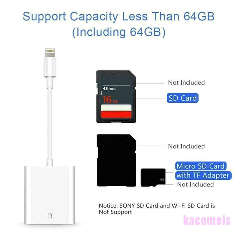 Đầu Đọc Thẻ Nhớ Sd Otg Cho Iphone X,Xs Max,8,9,10 Ipad Pro Ipod Vby | BigBuy360 - bigbuy360.vn