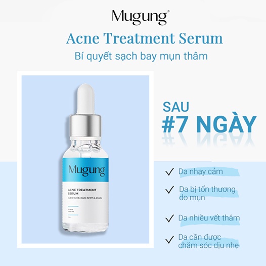 Serum giảm mụn Mugung 7 ngày hiệu quả giảm mụn đầu đen,mụn bọc (Làm xẹp không bong da) Acne Treatment 15ml