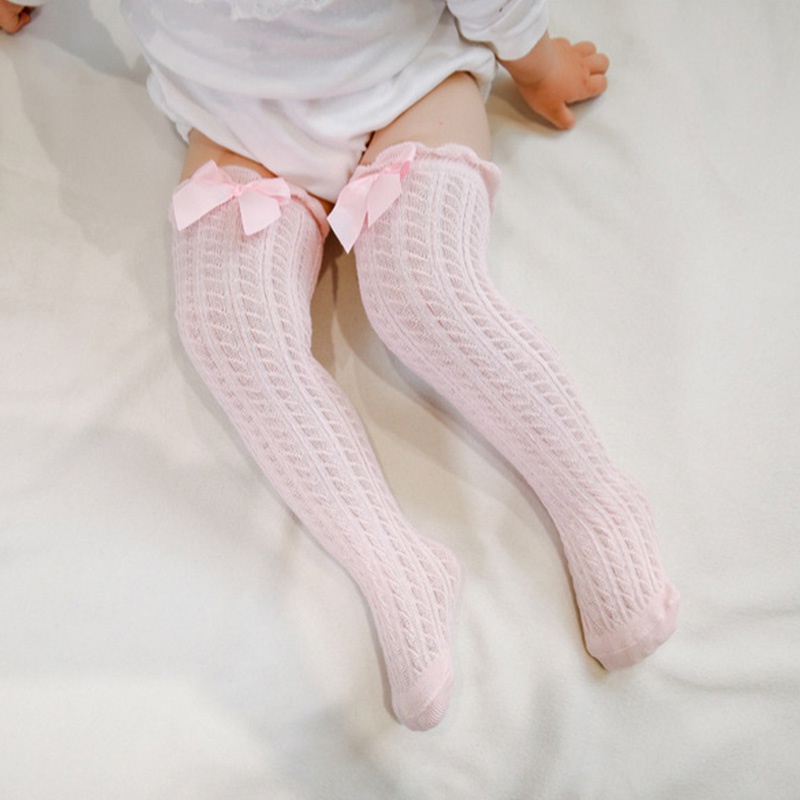 Vớ Lưới Dài Tới Gối Phối Nơ Phong Cách Xuân Hè Dễ Thương Dành Cho Bé