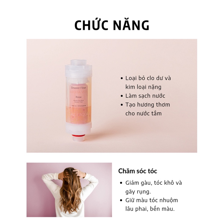 [Hàng chính hãng- Freeship] Bộ lọc vòi sen Vitamin Daily Aqua, cung cấp sữa và vitamin cho cơ thể