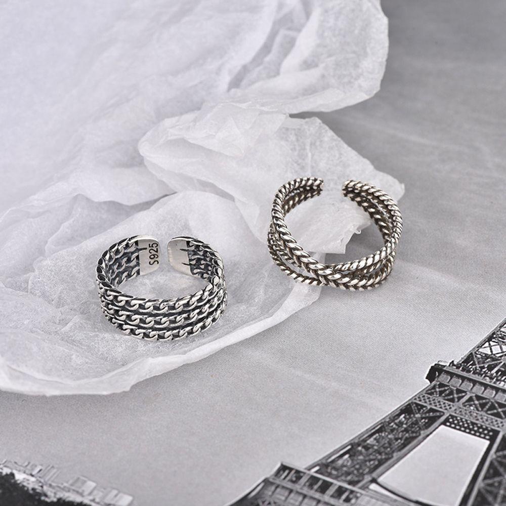 Nhẫn Kiểu Dây Xích Xoắn Đơn Giản Thời Trang Phong Cách Punk Cổ Điển Dành Cho Nữ