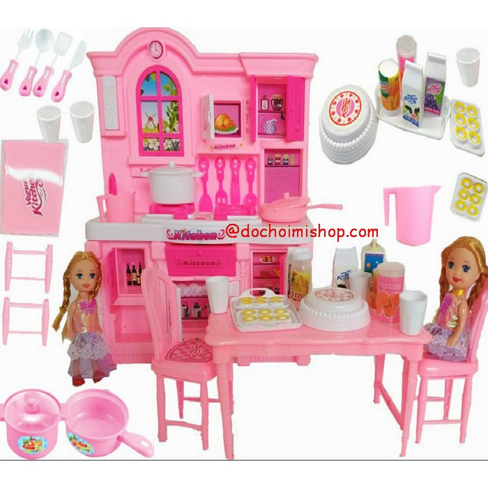 Bộ Bếp Mini Búp Bê Chibi có Bàn Ghế 6803-A