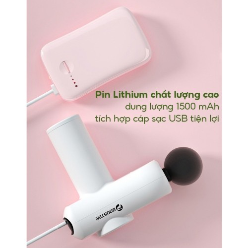 Súng massage cầm tay giãn cơ Booster MINI V2 - 4 đầu, 4 tốc độ