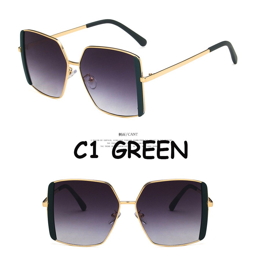 Kính mát Oversized gọng kim loại thời trang chất lượng cao cho nữ