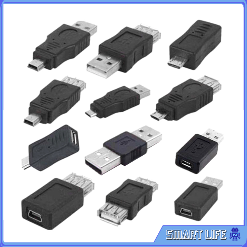 Set 12 Đầu Chuyển Đổi Otg Usb 2.0 A Male Sang Female Micro-B | BigBuy360 - bigbuy360.vn
