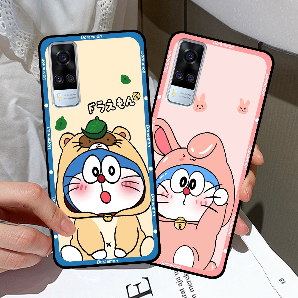 Ốp Vivo Y51 2020 / Y51s / Y72 5G / Y53s in hình cặp đôi doremon, hổ, khủng long dễ thương