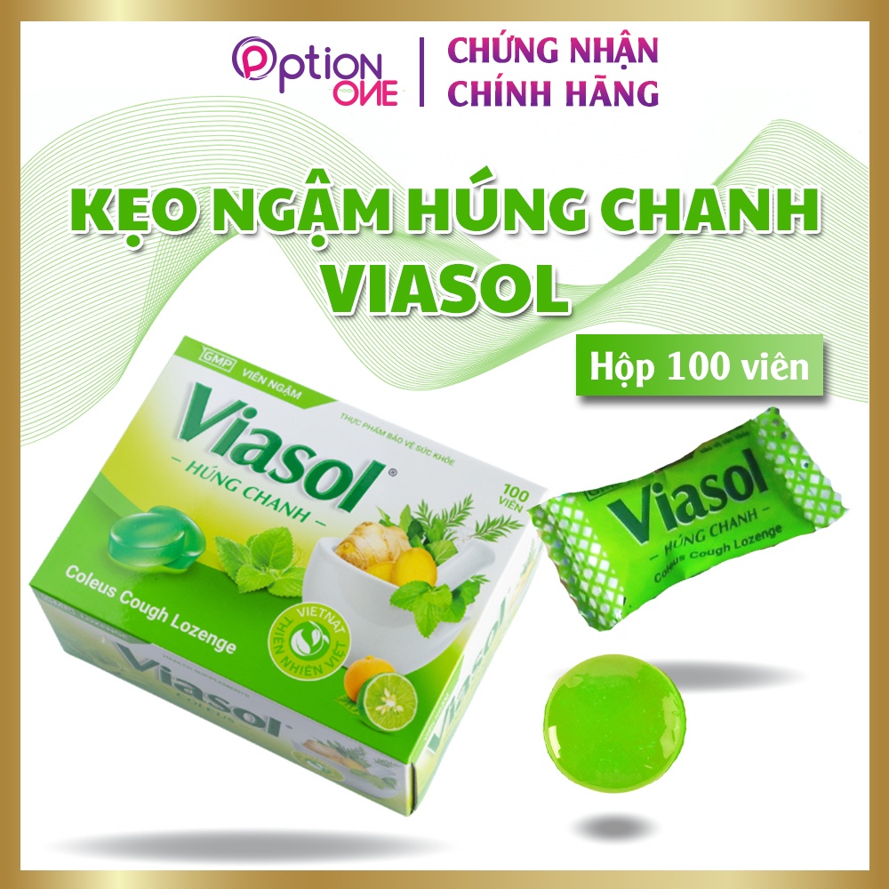 Kẹo ngậm giảm ho Viasol húng chanh - hộp 100 viên