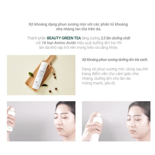 Xịt khoáng dưỡng ẩm phun sương siêu mịn từ trà xanh đảo Jeju [Innisfree] Green Tea Mist Micro 120ml
