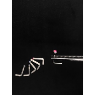 Khuyên mũi đá opal chân L [AnBodyPiercing]